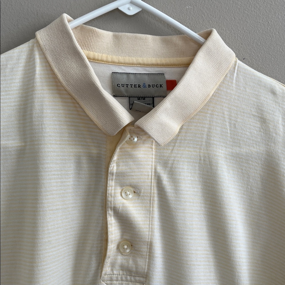 Cutter and Buck pale yellow short sleeve polo shirt size medium - Picture 4 of 15
